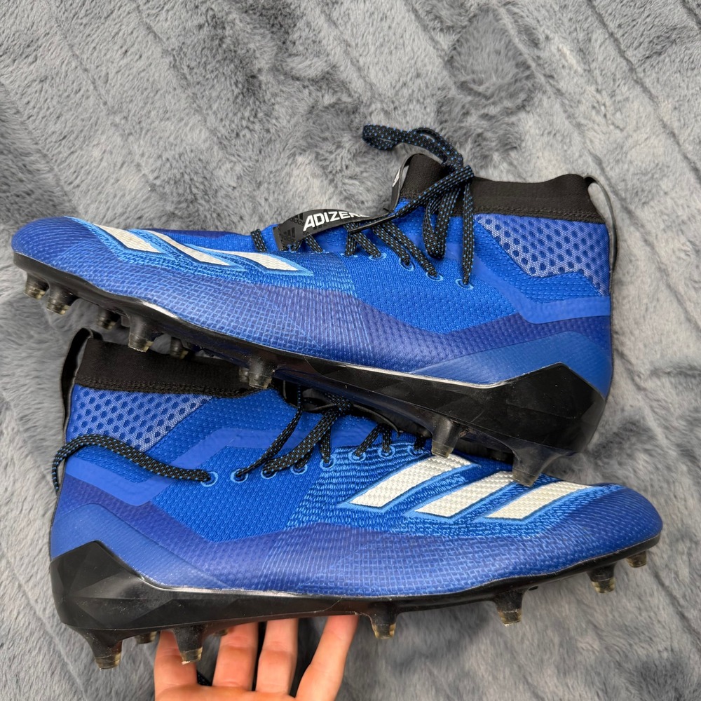 Adidas‎ Adizero 8.0 Mid Blue Black Football Cleats Mens 12.5 F35422